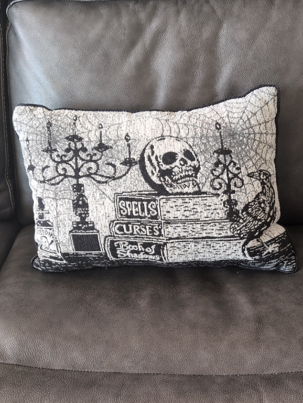 Spells & Curses Black and Cream Decorative Pillow - Home Accents